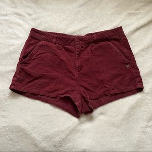 maroon corduroy shorts